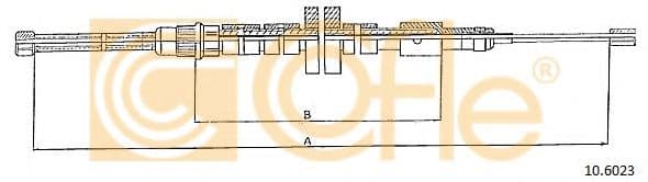 10.6023 Cofle Трос ручного гальма для Peugeot 306