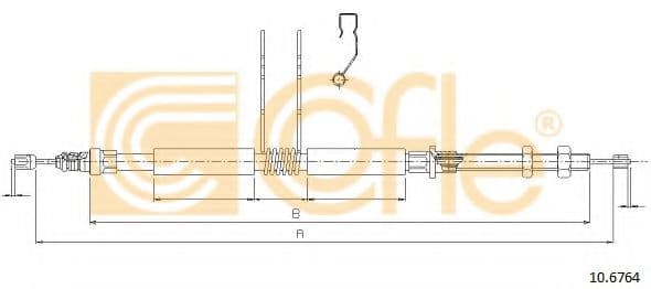 10.6764 Cofle Трос ручного тормоза для Renault Safrane