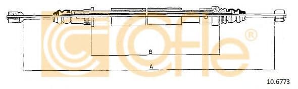 10.6773 Cofle Трос ручного гальма для Renault 21