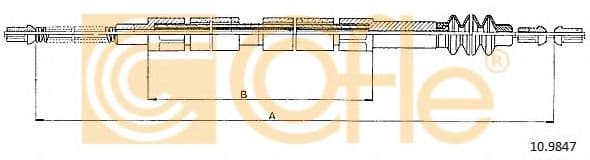 10.9847 Cofle Трос ручного гальма для Mercedes 100