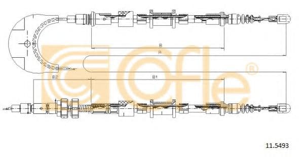 11.5493 Cofle Трос ручного тормоза для Ford Scorpio