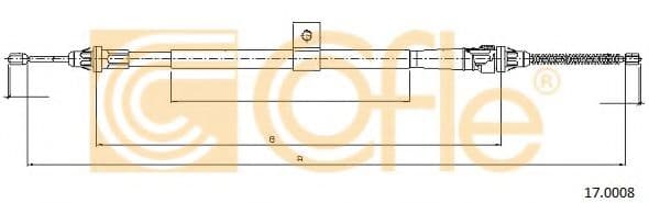 17.0008 Cofle Трос ручного тормоза для Nissan Note