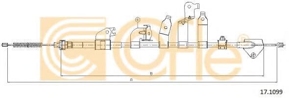 17.1099 Cofle Трос ручного тормоза для Toyota Verso