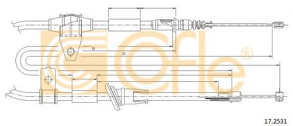 17.2531 Cofle Трос ручного гальма для Hyundai Sonata