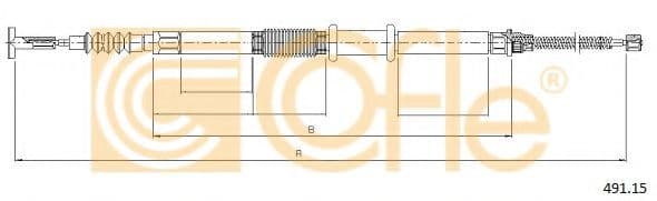 491.15 Cofle Трос ручного тормоза для Fiat Multipla