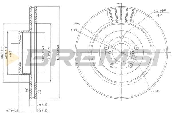 cd7175v Bremsi Тормозной диск