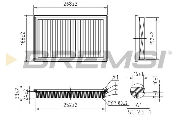 fa1363 Bremsi Воздушный фильтр