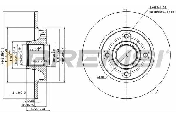 cd7523s Bremsi Тормозной диск