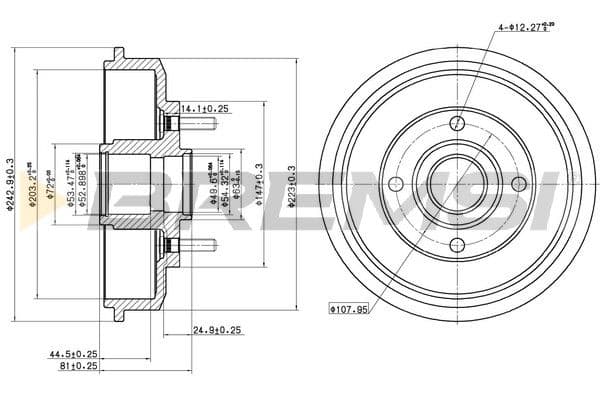 cr5654 Bremsi Гальмівний барабан для Ford Focus