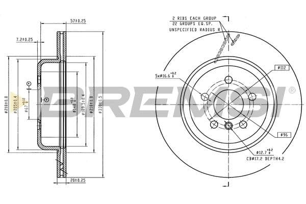 cd9042vrd Bremsi Гальмівний диск для BMW 7 Series