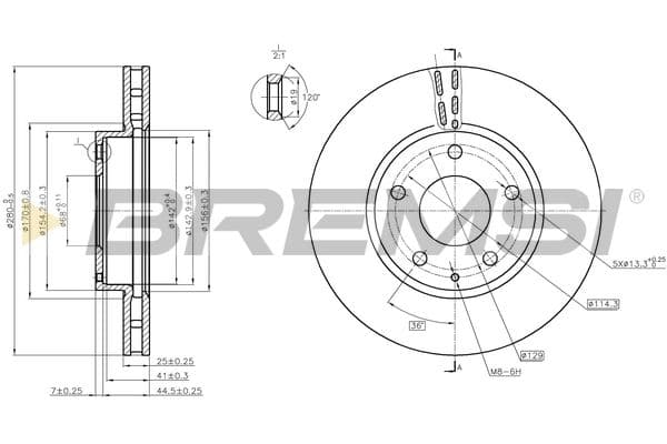 cd8532v Bremsi Тормозной диск