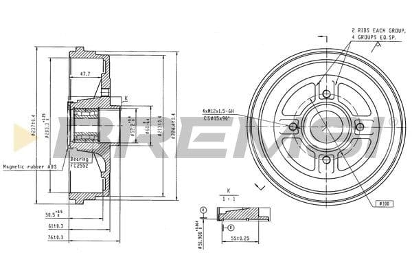 cr5652b Bremsi Тормозной барабан