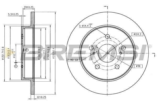 cd8643s Bremsi Гальмівний диск для Lexus NX