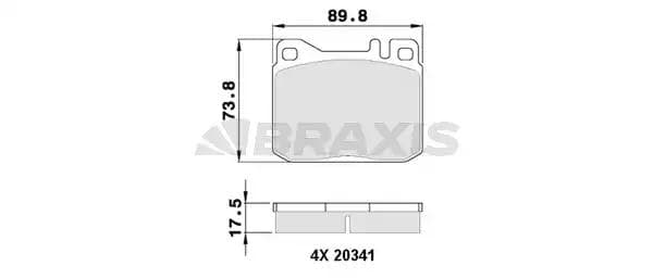 aa0362 Braxis Гальмівні колодки для Volkswagen LT