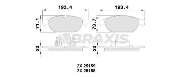 aa0393 Braxis Тормозные колодки для Audi A8