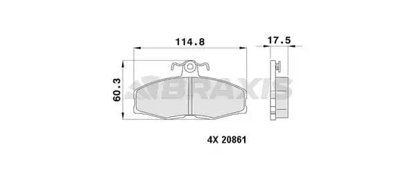 aa0460 Braxis Тормозные колодки для Skoda Favorit