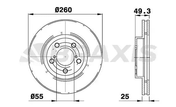 ae0331 Braxis Гальмівний диск для Toyota Avensis