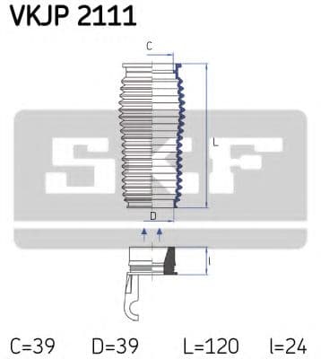 VKJP 2111 SKF Пильник кермової рейки