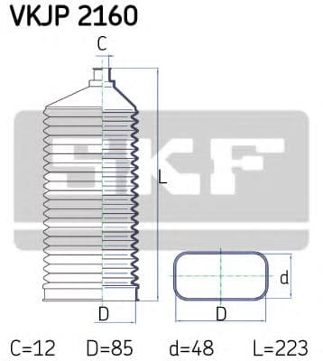 VKJP 2160 SKF Пильник кермової рейки