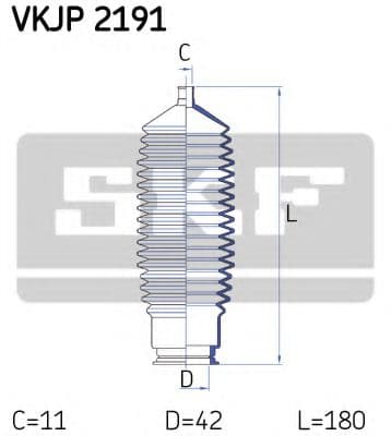 VKJP 2191 SKF Пильник кермової рейки