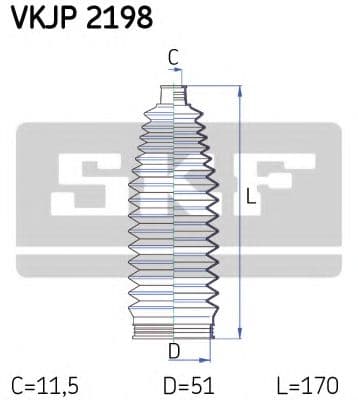 VKJP 2198 SKF Пильник кермової рейки