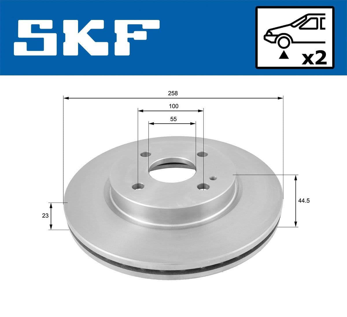 vkbd80351v2 SKF Тормозной диск для Mazda 2