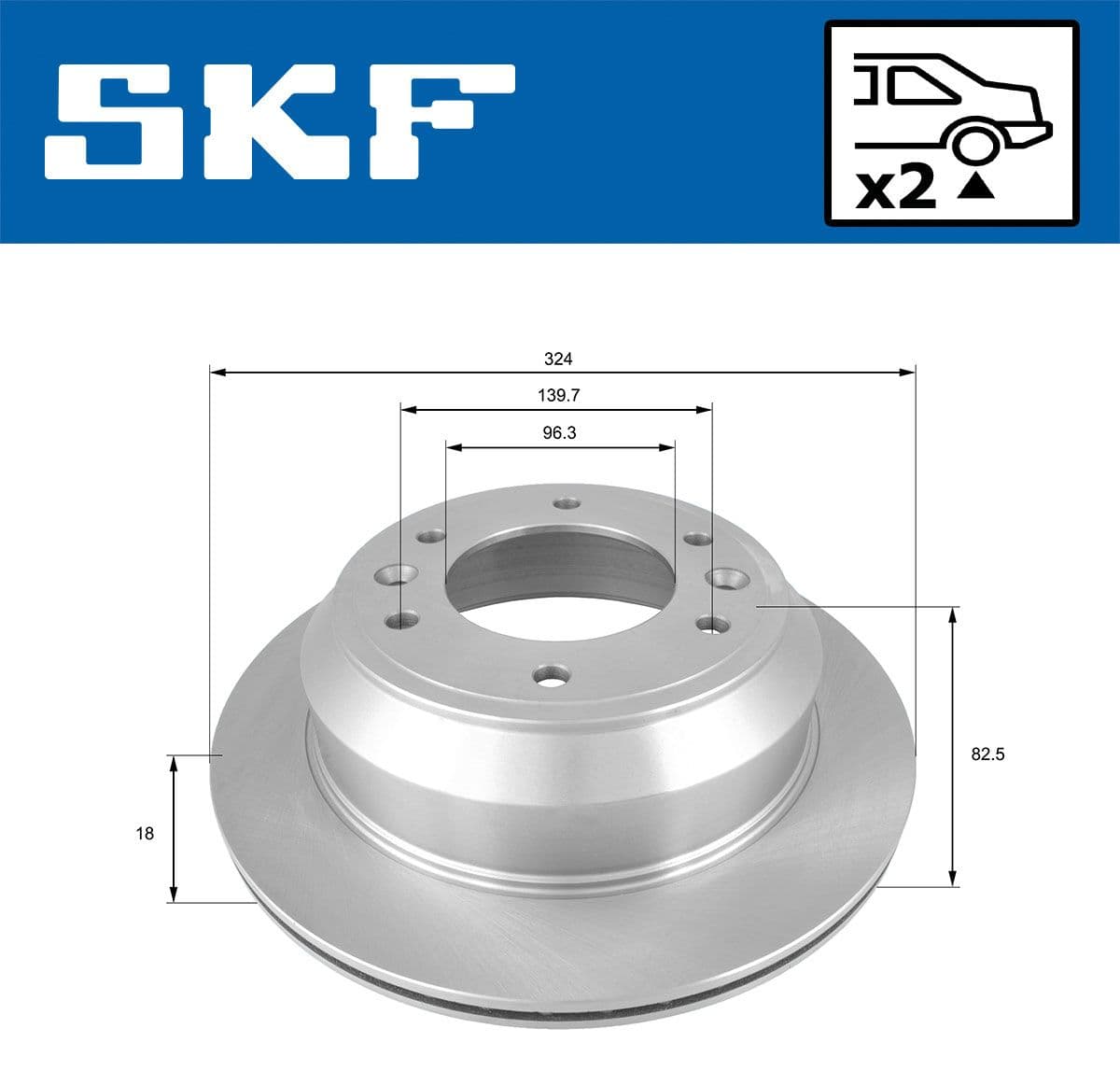 vkbd90483v2 SKF Тормозной диск для Hyundai H-1