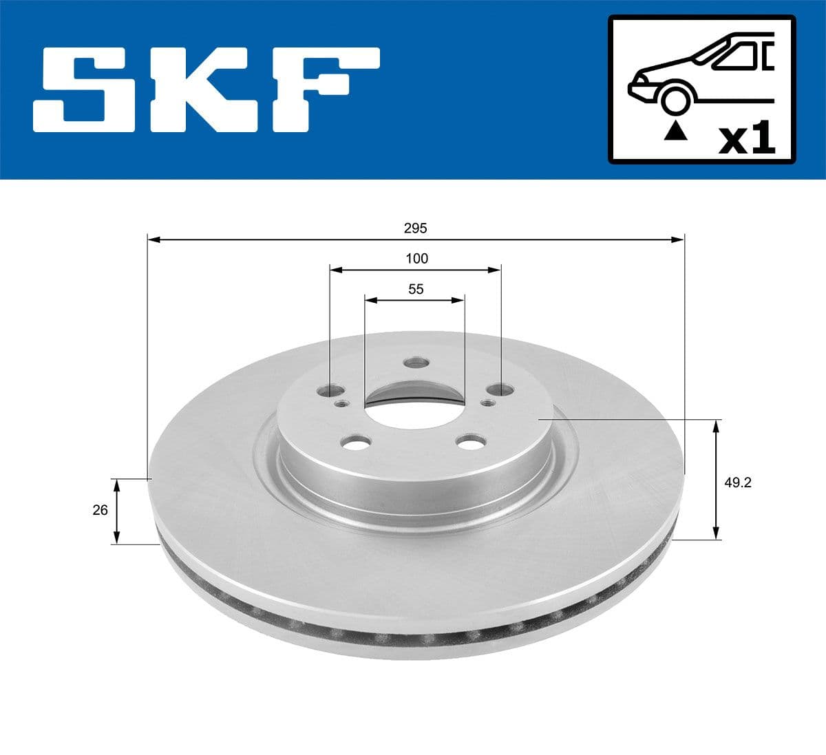 vkbd80437v1 SKF Гальмівний диск для Toyota Avensis
