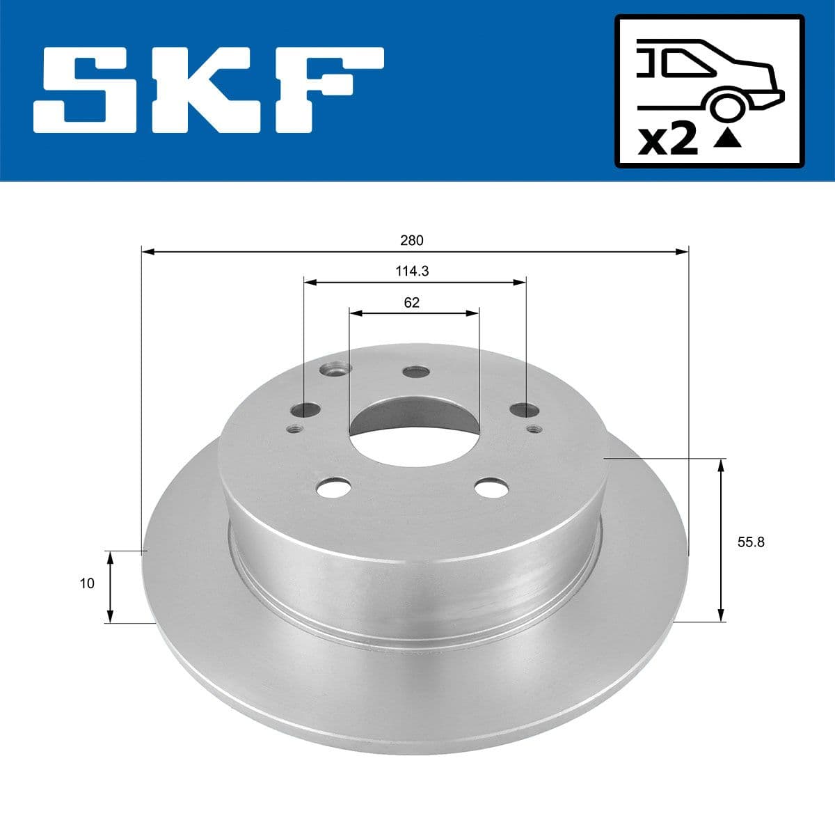 vkbd90920s2 SKF Гальмівний диск для Toyota Avensis