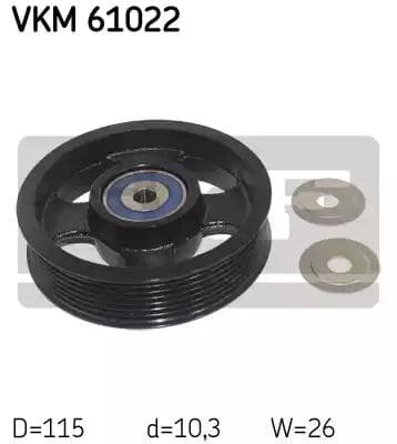VKM61022 SKF Обводной ролик поликлинового ремня