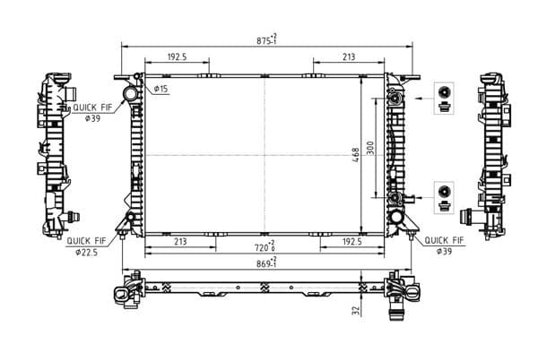 628627 Hart Радіатор охолодження двигуна