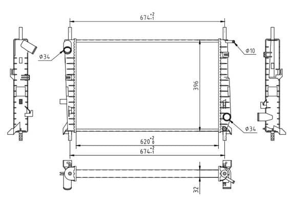 606832 Hart Радиатор охлаждения двигателя