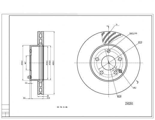 250261 Hart Тормозной диск