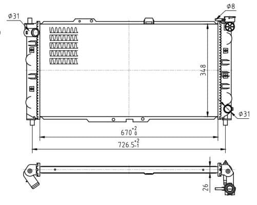 620259 Hart Радіатор охолодження двигуна для Mazda 323