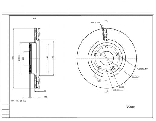 242260 Hart Тормозной диск