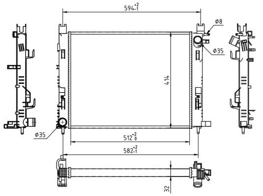 614516 Hart Радиатор охлаждения двигателя