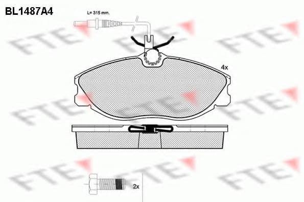 BL1487A4 FTE Гальмівні колодки