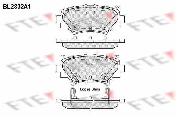 BL2802A1 FTE Гальмівні колодки для Mazda 3