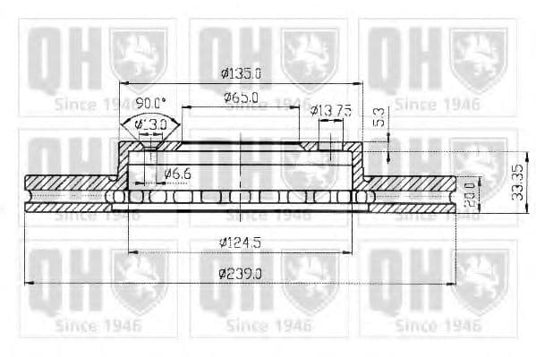 BDC3309 Quinton Hazell Гальмівний диск