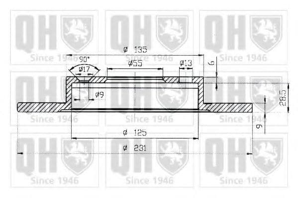 BDC3961 Quinton Hazell Тормозной диск