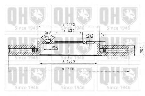 BDC4735 Quinton Hazell Тормозной диск