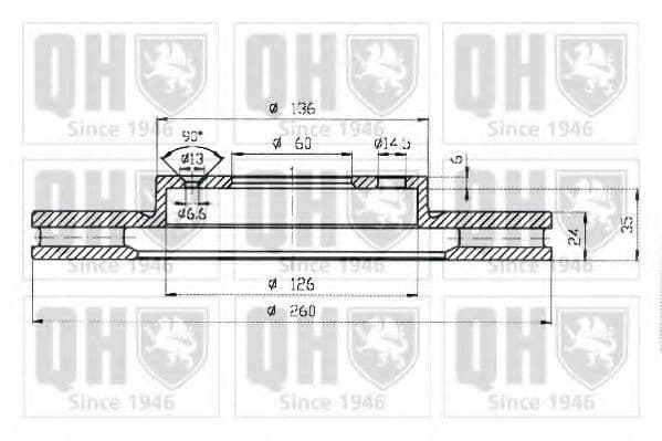 BDC5219 Quinton Hazell Гальмівний диск