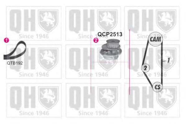 QBPK9049 Quinton Hazell Комплект ременя ГРМ + помпа