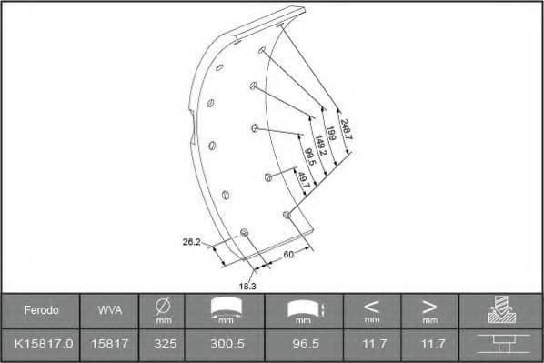 K15817.0-F3652 Ferodo Накладки барабанных тормозных колодок