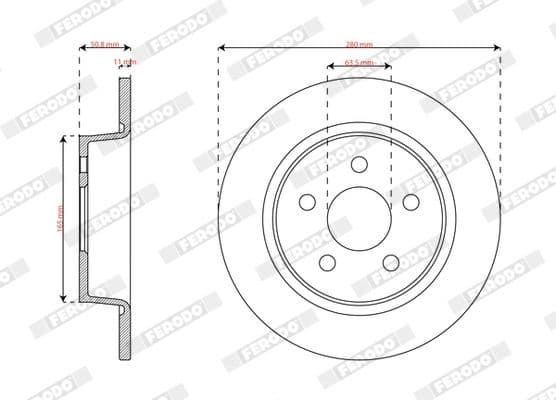 ddf3123 Ferodo Тормозной диск