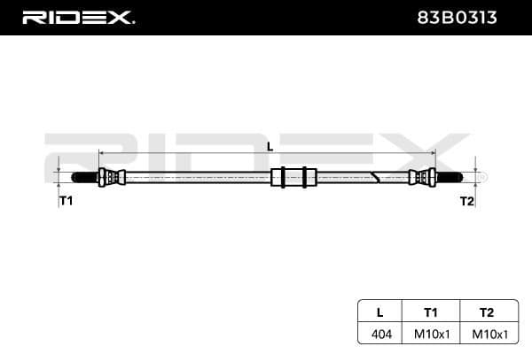83b0313 RIDEX Гальмівний шланг