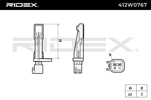 412w0767 RIDEX Датчик ABS