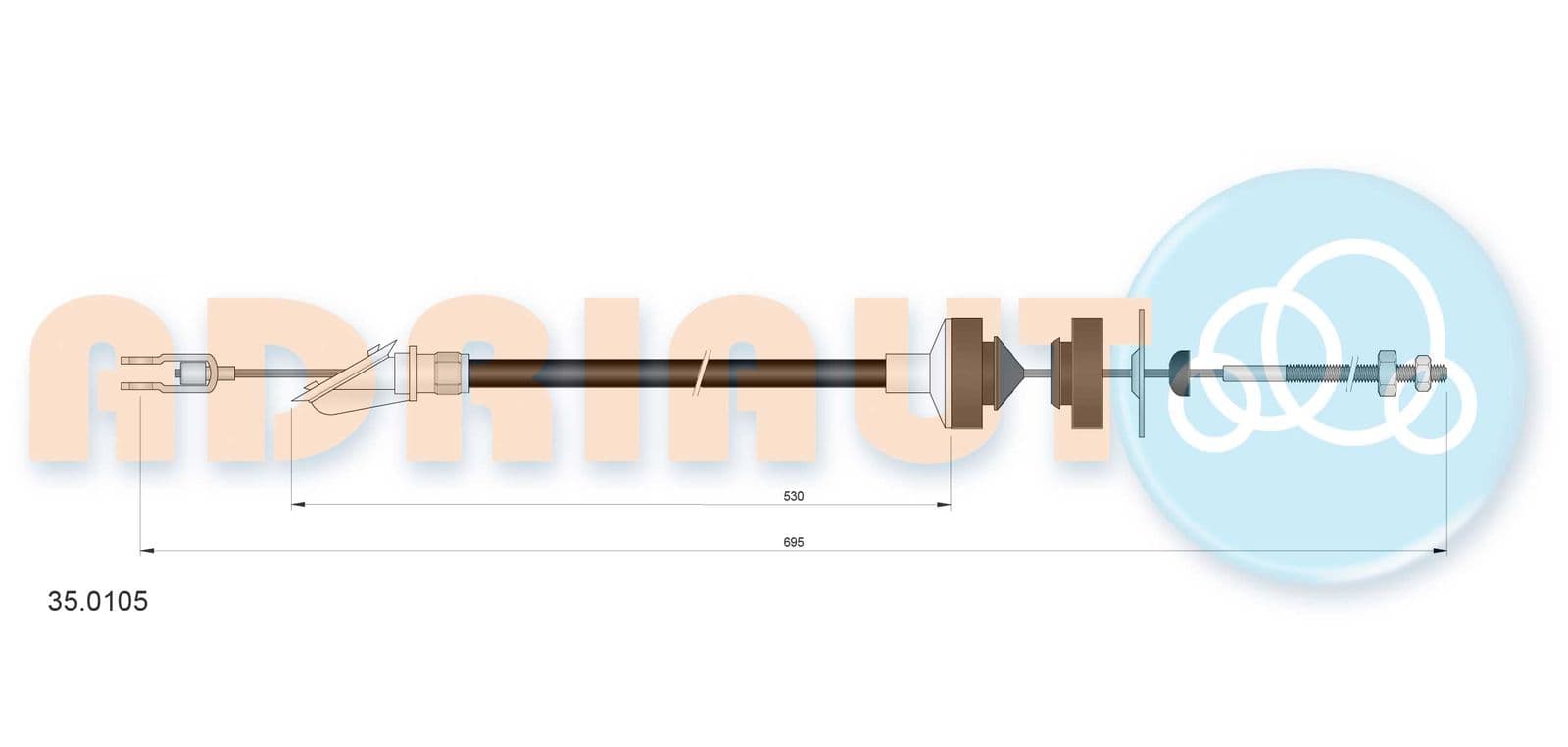 350105 Adriauto Трос сцепления для Peugeot 305
