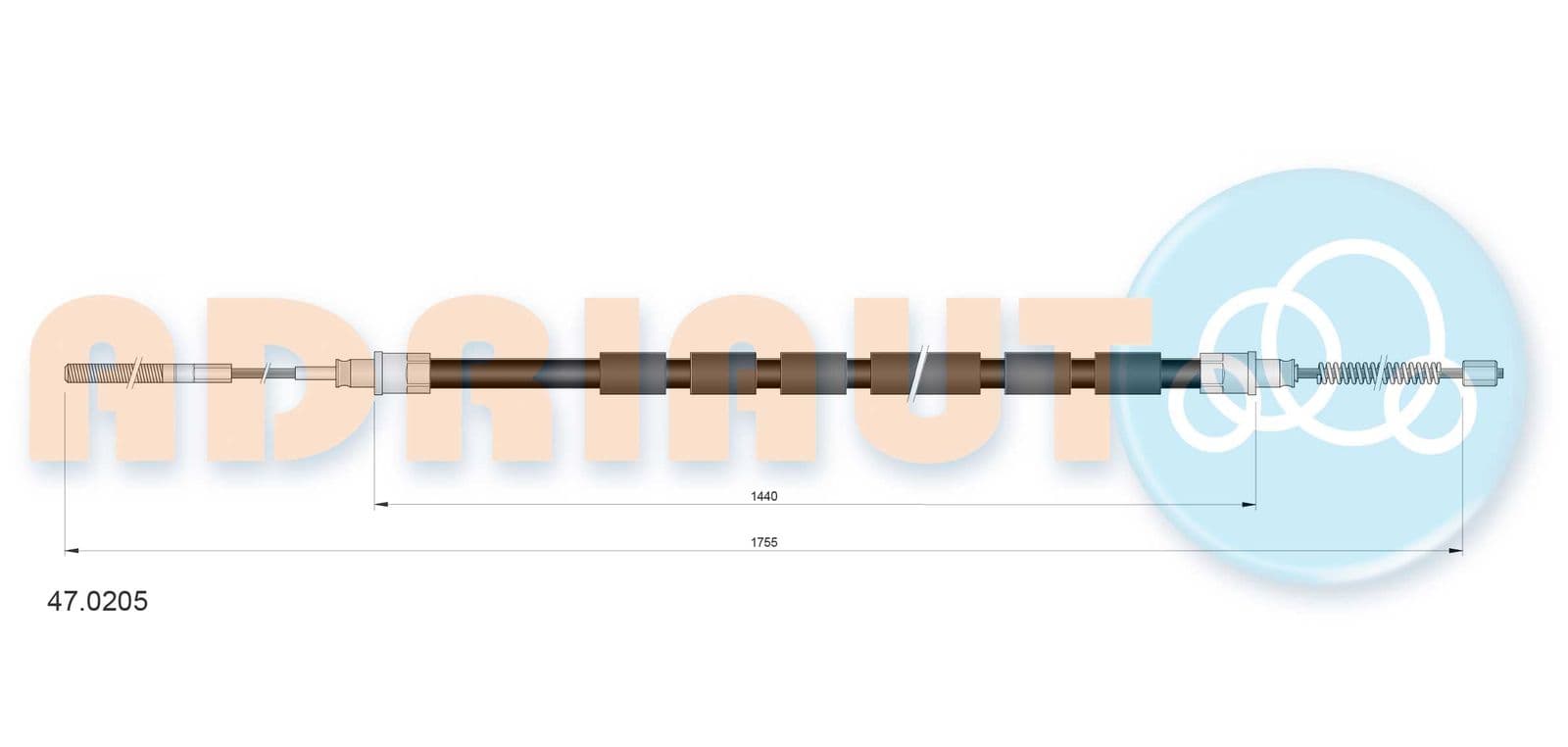 470205 Adriauto Трос ручного тормоза