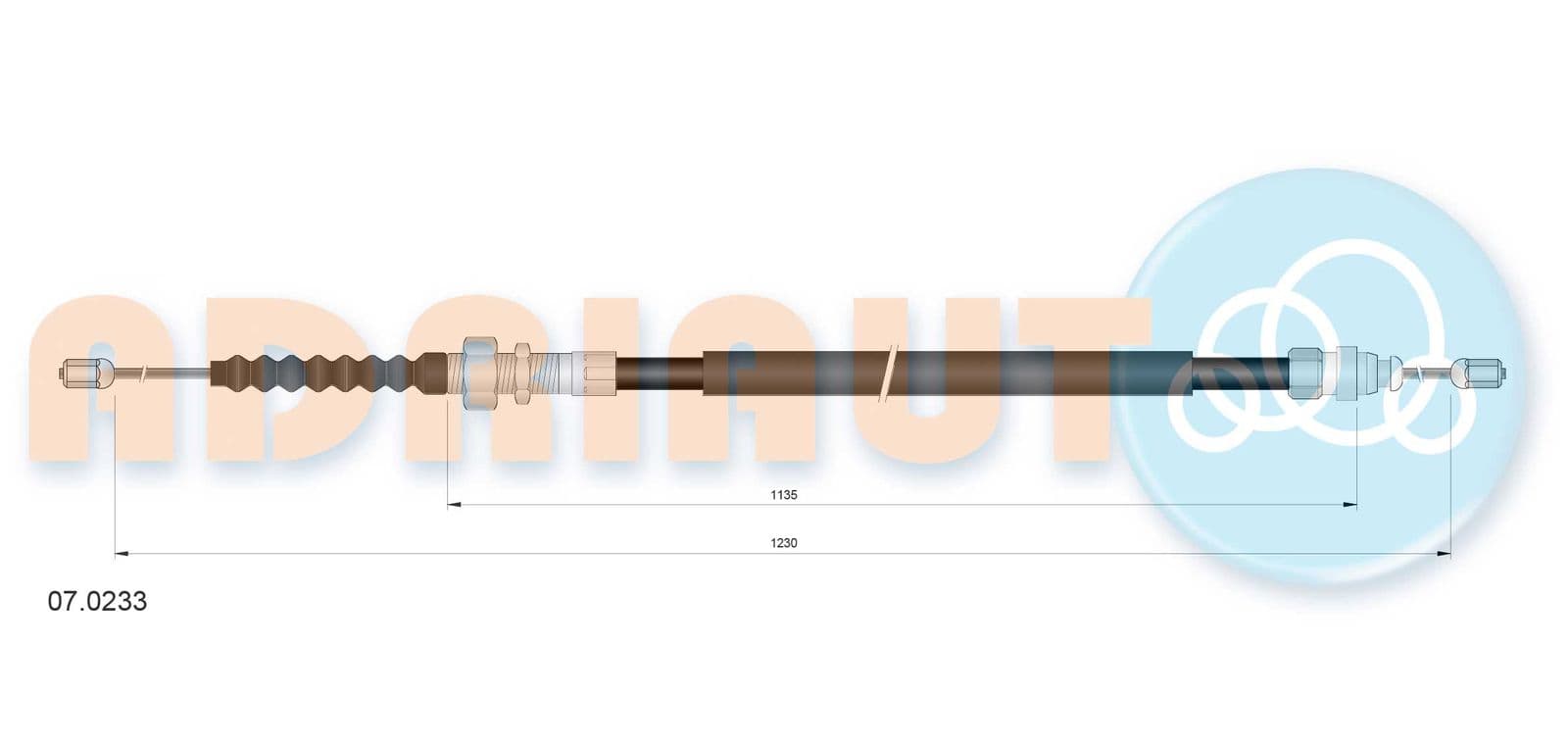 070233 Adriauto Трос ручного гальма для Citroen XM